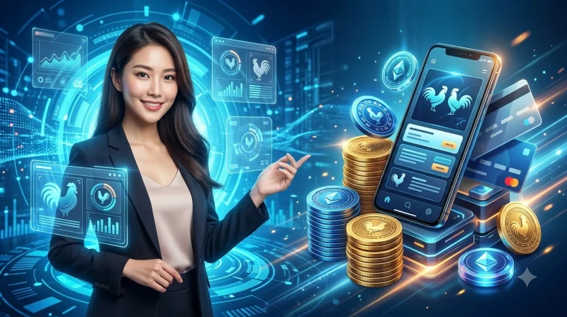 Biểu tượng khiên bảo vệ với hình gà chọi và các biểu tượng an toàn - tiêu chí chọn trang đá gà uy tín